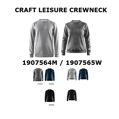 Här visas en bild på en sweatshirt från Craft med namn Leisure Crewneck.