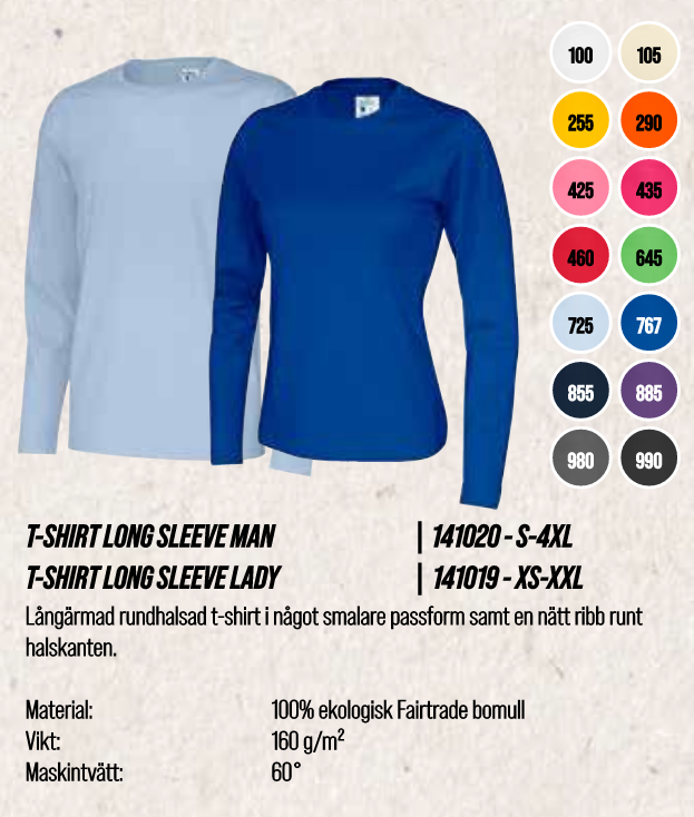 På bilden syns Cottover T-Shirt Long Sleeve Man 141020 T-Shirt Long Sleeve Lady 141019