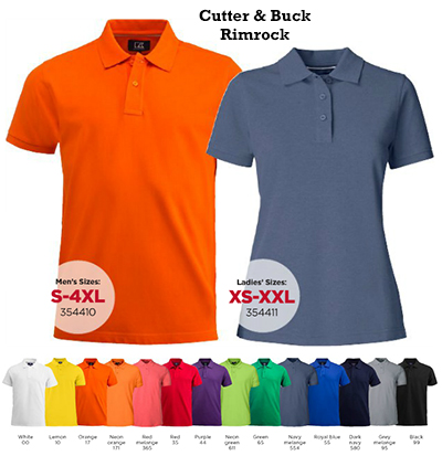 En bild på Rimrock Polo. En tröja av märket Cutter and Buck. Artikel 354410 och 354411.